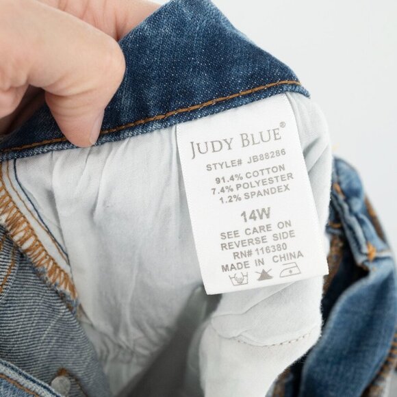 Judy Blue Medium Blue Skinny Jeans with Colorful Accents - Picture 9 of 9